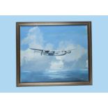 A pair of modern aircraft oil paintings by G.A. Perrott, one of a WWII period Liberator aeroplane