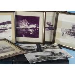 A vintage album of photographic prints of aircraft, black album comprising a quantity of civil and