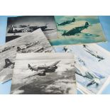 A collection of aviation photographs and prints, including Charles E Brown: three Air Ministry