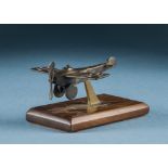 WWI French Military Air Service monoplane car mascot c1914/15; cast bronze manufacture with