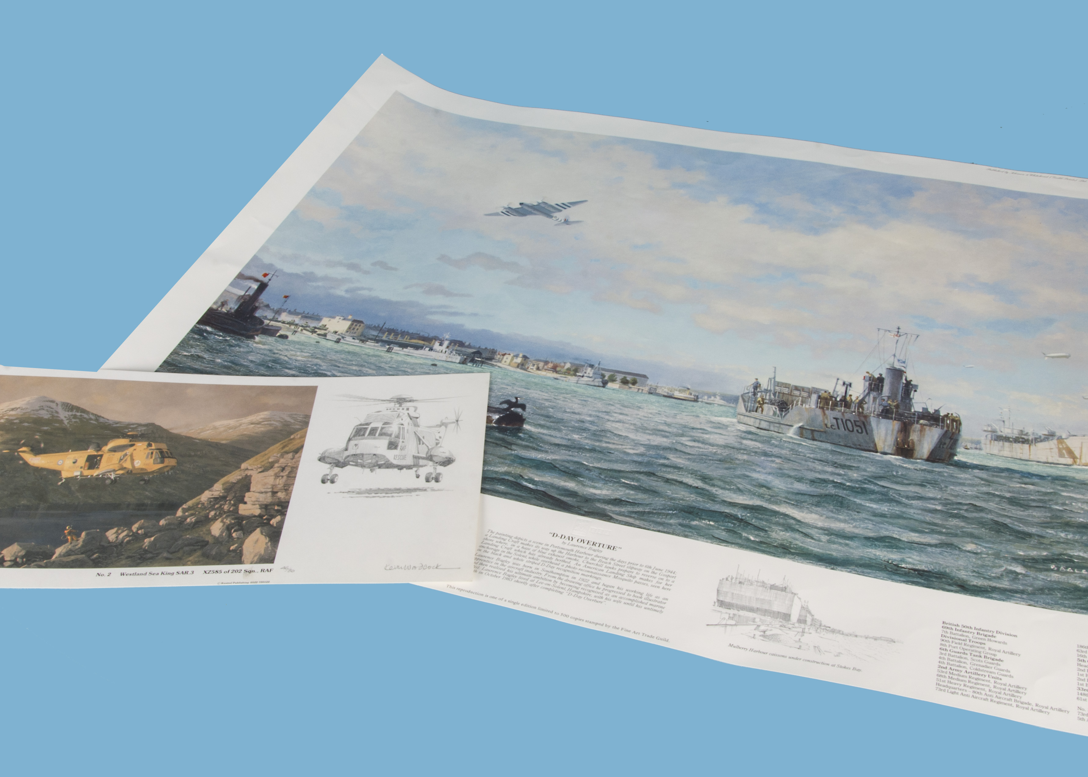 Two limited edition Navy prints after David Shepherd, Ark Turning Into Wind', and, 'D-Day Overture',