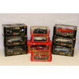 Boxed Jaguar Models, A collection of 1:18, 1:16 and 1:24 scale examples comprising Burago 3018 E