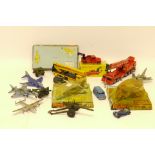 Playworn Post-war Diecast and Atlas Editions Dinky, Commercial and military models including, Siku