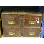 Three Wooden Four Drawer Cabinets Suitable for Holding 3¼sq. in. Magic Lantern Slides, F/G, (3)