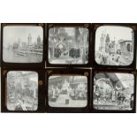 3¼sq. in. 50 Magic Lantern Slides of the Paris Exhibition in 1900, photographic slides in a wood