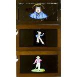 Five Mahogany-Mounted Hand-Coloured Mechanical Magic Lantern Slides with Nautical Interest,