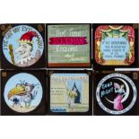 29 Magic Lantern Announcement Slides and 7 Curtain Slides, including Welcome, Good Evening, Good