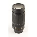 A Nikon AF-S Nikkor 70-300mm f/4.5-5.6 G VR Lens, serial no. 2372796, black, barrel, G-VG, elements,