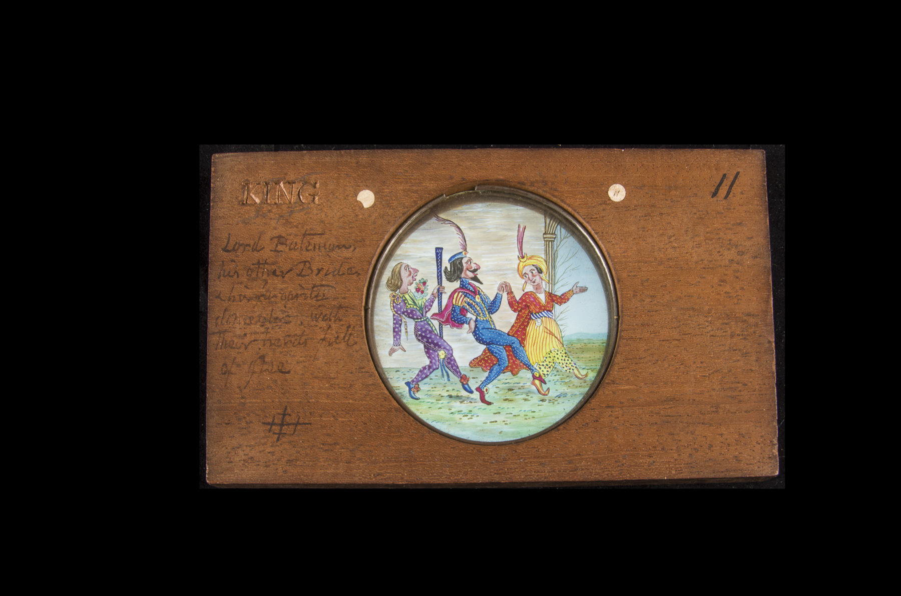 Lord Bateman - A Set of 12 Mahogany-Mounted Hand-Coloured Magic Lantern Slides, each stamped King - Image 10 of 12