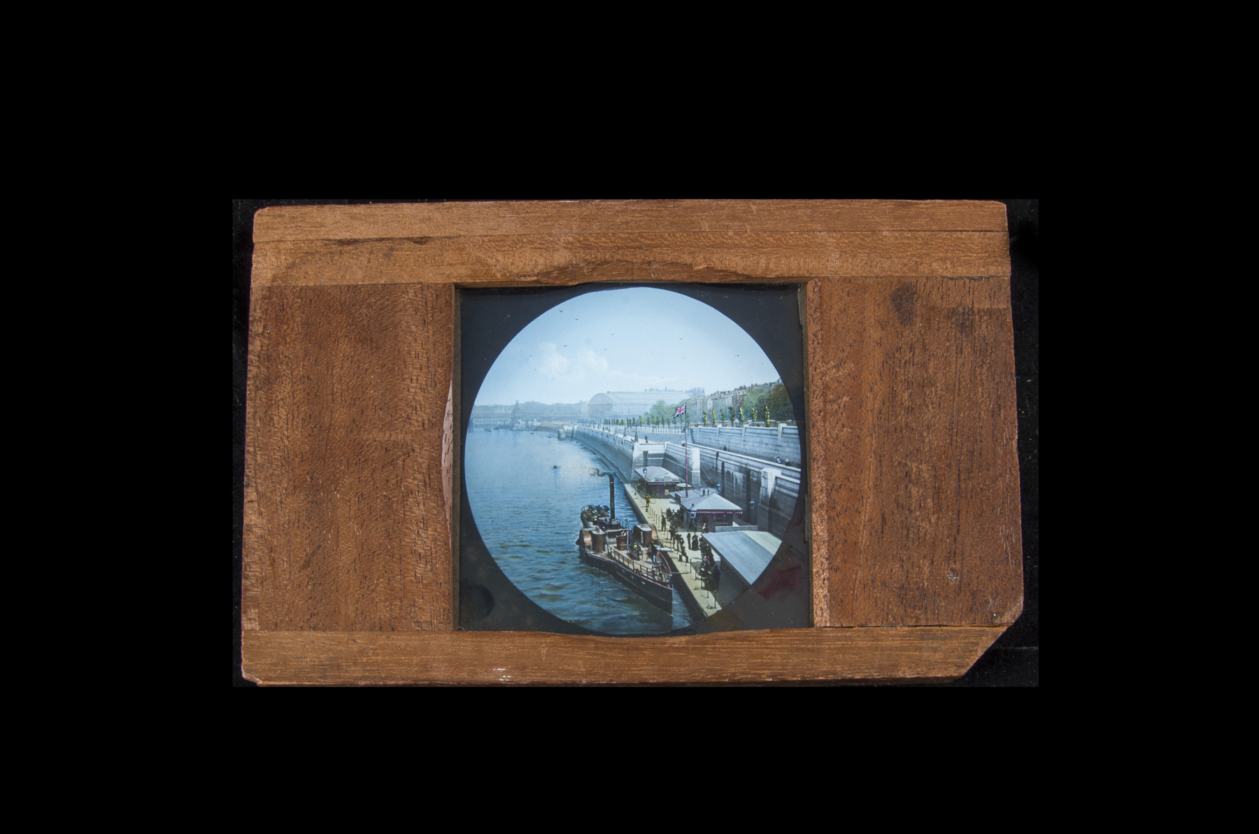 Lost London - 12 Mahogany-Mounted Hand-Tinted and Photographic Magic Lantern Slides, including