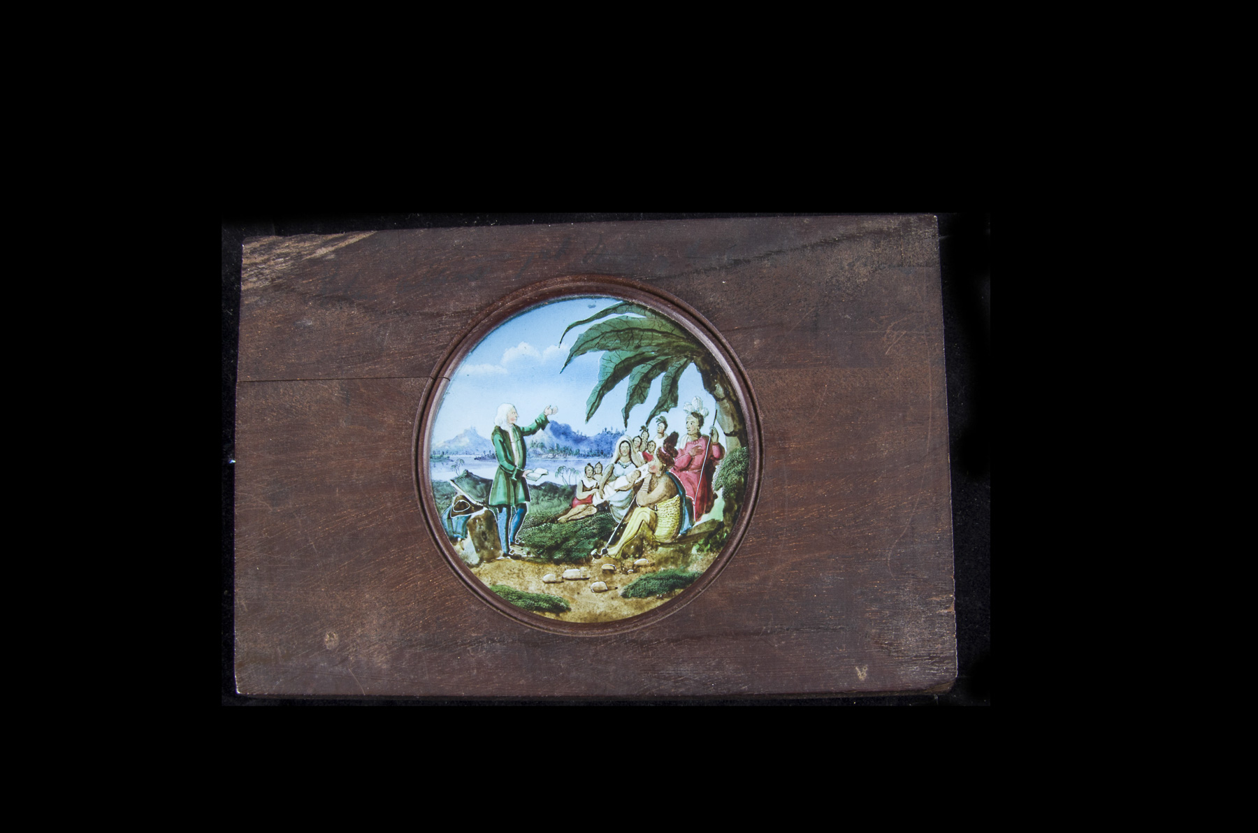 Seven Mahogany-Mounted Hand-Coloured Magic Lantern Slides with Nautical Scenes, including one of - Image 2 of 7