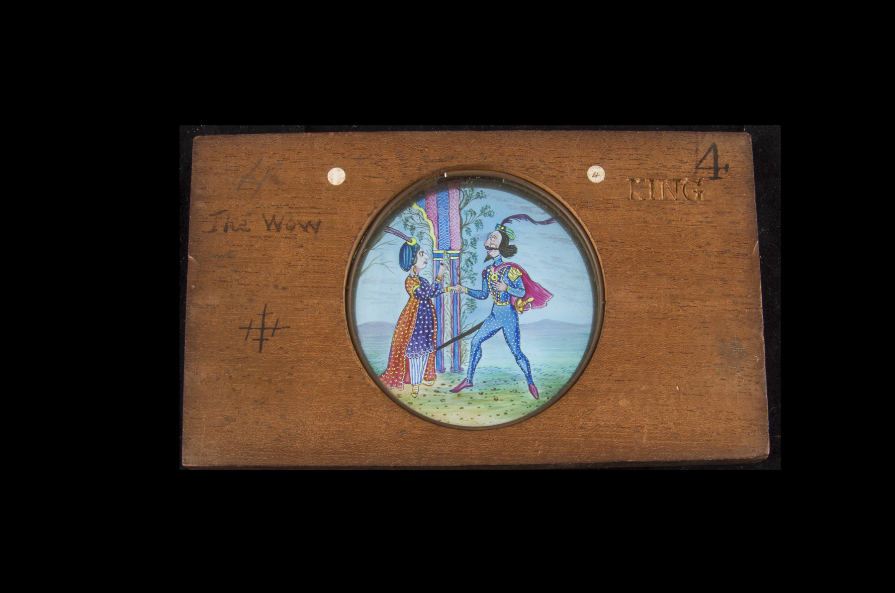 Lord Bateman - A Set of 12 Mahogany-Mounted Hand-Coloured Magic Lantern Slides, each stamped King - Image 4 of 12