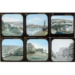 3¼sq. in. 50 Magic Lantern Slides of South Wales with reading, photographic slides, many hand-