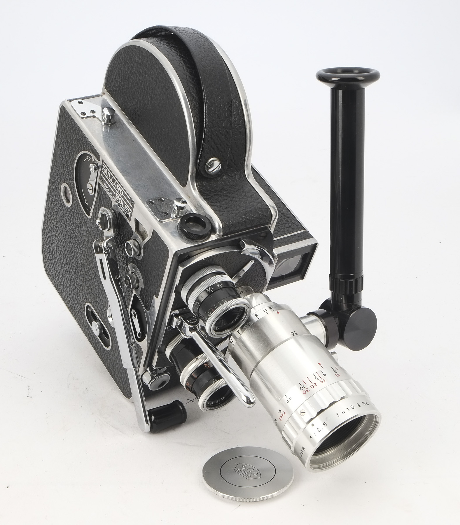 A Bolex Paillard H8 Leader Cine Camera, serial no. 115979, 1955, body, G-VG, with lenses; a Som