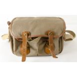 Billingham Bag, cordura, Lye Stourbridge England label, Khaki bag tan trim, 32cm x 20cm x 20cm, G-