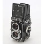 A Rolleiflex 3.5F TLR Camera, serial no. 2231036, type 2, shutter working, meter responding, body,