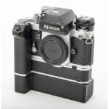 A Nikon F2 Photomic SLR Body, serial no. 7820345, chrome, shutter working, body, G-VG, minor marks