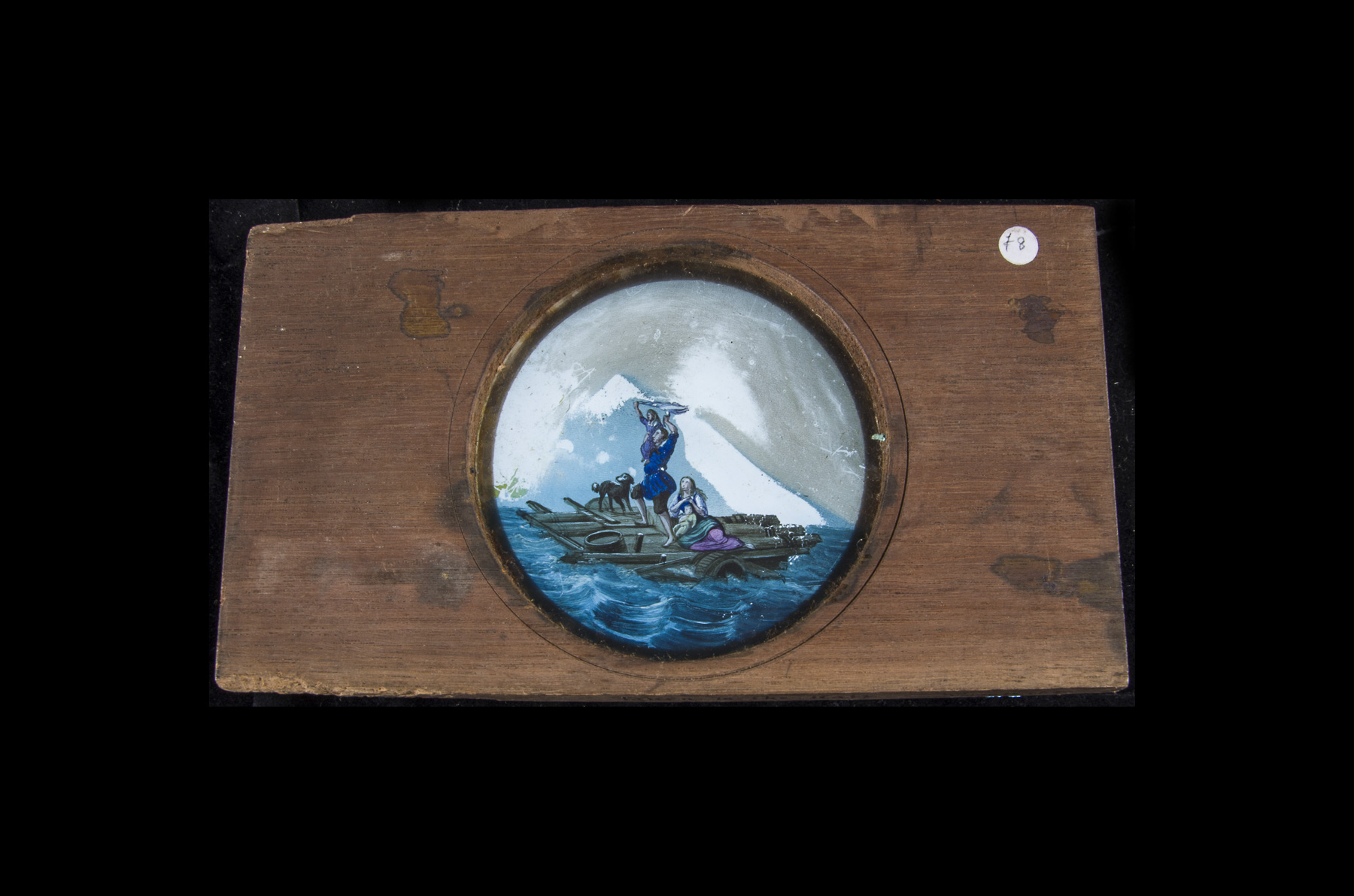 Seven Mahogany-Mounted Hand-Coloured Magic Lantern Slides with Nautical Scenes, including one of - Image 5 of 7