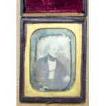 A Claudet sixth-plate Portrait Daguerreotype of an elderly gentleman, looking to his left, with