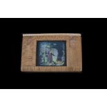 The Wizard - Two Mahogany-Mounted Magic Lantern Slides, one a hand-tinted lever slide of the
