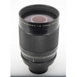 A Nikon Reflex Nikkor C 500mm f/8 Lens, serial no. 569993, black, barrel, G, light marks to paint in