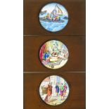 Seventeen Mahogany-Mounted Hand-Coloured Magic Lantern Slides, including Dissolves, of the Story