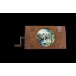 Five Mahogany-Framed Hand-Painted Magic Lantern Slides - The Watermill, comprising three