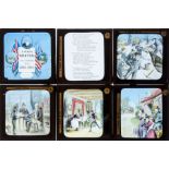 3¼sq. in. John Gough - A Famous Orator, Magic Lantern Story Slides in a box, 45 coloured printed