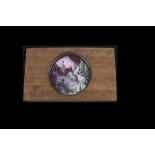 Two Pairs of Mahogany-Mounted Dissolving View Magic Lantern Slides, one a hand coloured view of