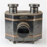 A Radioptican Mirrorscope Type Tin Postcard Projector, Manufactured by HC White Co.with lens,