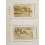 A Cartes de Visite Album, principally UK topographical, including Oxford, Taunton, Bodiam Castle,