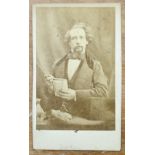 A Herbert Watkins carte-de-Visite Portrait of Charles Dickens, standing, head turned to left, book