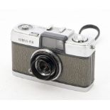 A Olympus Pen Camera, serial no. 437807, chrome, shutter working, body, F-G, small nick near film