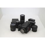 A Mamiya 645 Pro TL Outfit, serial no. CE1003, black, shutter working, body, G-VG, with WG401