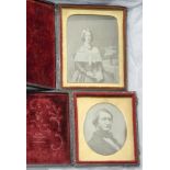 Portrait Daguerreotypes, sixth-plate - seated young lady, case gilt-titled 'Photographic Portrait