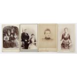 Cabinet Cards, portraits of ladies, gentlemen and some children, with others loose (50), in modern