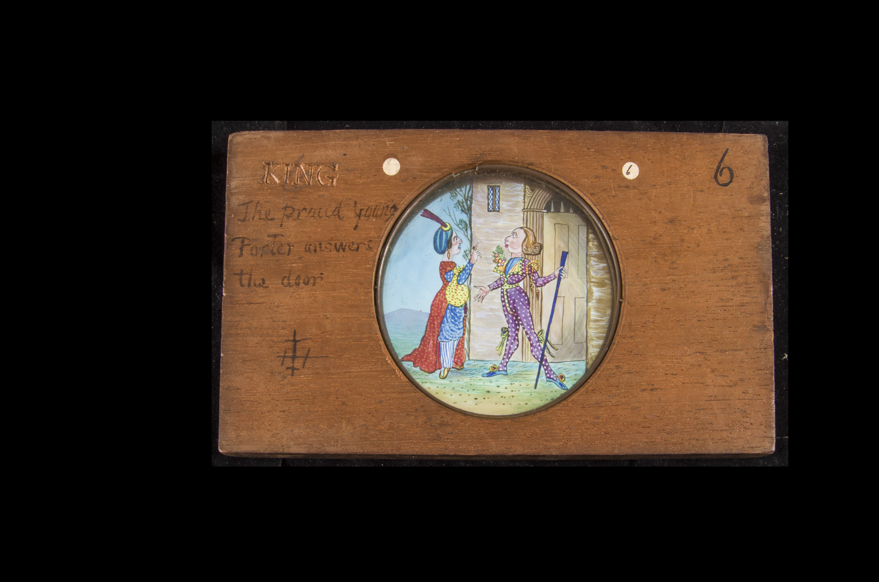 Lord Bateman - A Set of 12 Mahogany-Mounted Hand-Coloured Magic Lantern Slides, each stamped King - Image 6 of 12