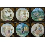 Three Magic Lantern Story Slide Sets, including “A Peep Behind The Scenes” - 36 coloured Life