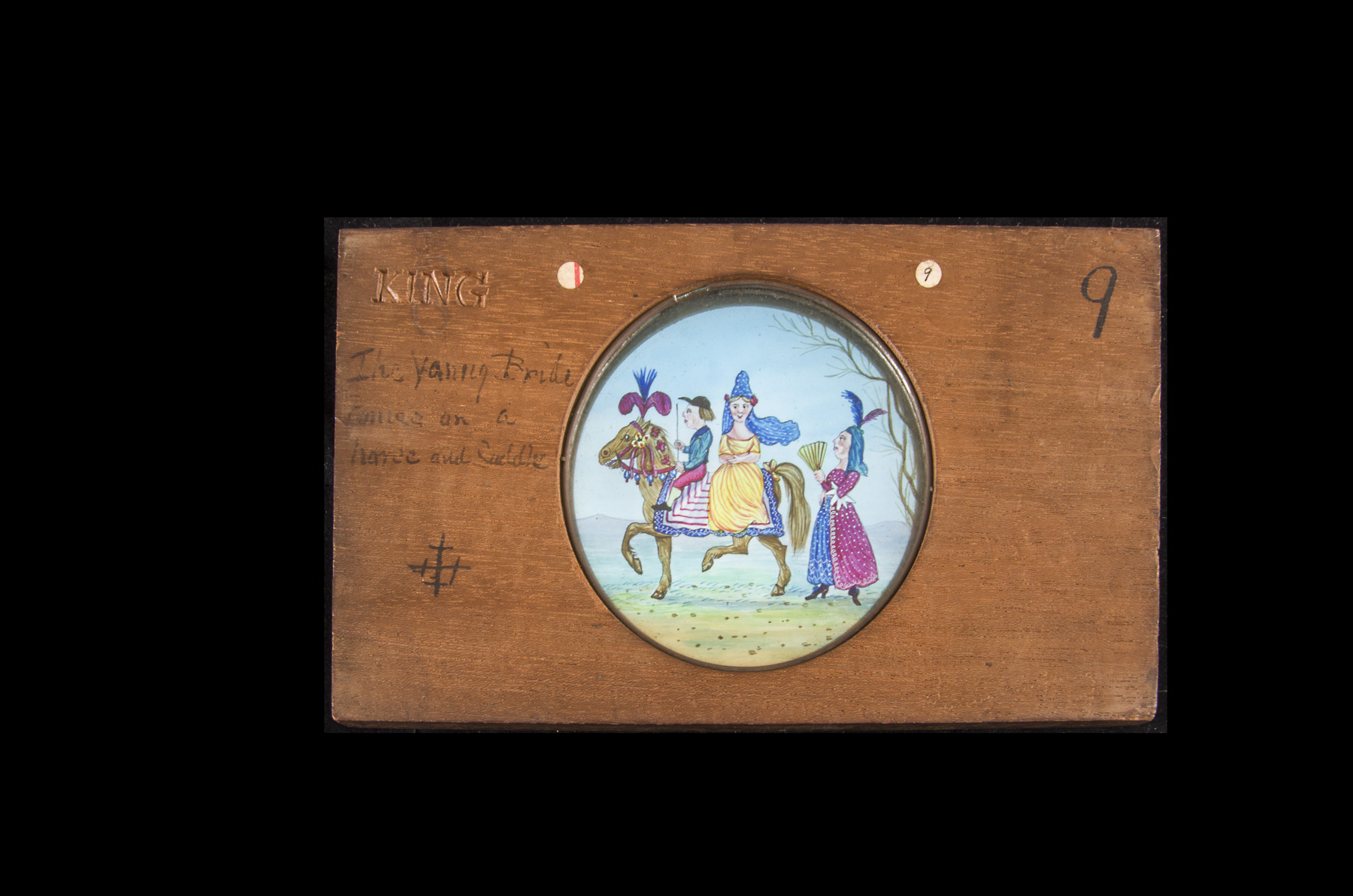 Lord Bateman - A Set of 12 Mahogany-Mounted Hand-Coloured Magic Lantern Slides, each stamped King - Image 8 of 12