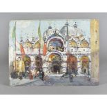 Harry Simpson European School early 20th Century oil on board, St Marks Square Venice, signed verso,