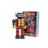 A Horikawa S.H (Japan) Battery-operated Super Robot, rotate-o-matic tinplate and plastic robot,