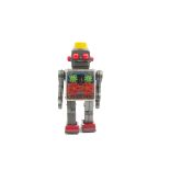 A Horikawa S.H (Japan) Battery-operated Engine Robot, early version silver-grey tinplate robot,