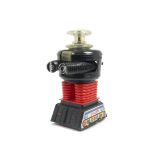 A Remco (USA) Battery-operated Lost In Space YM3 Robot, black plastic body, red legs, clear domed