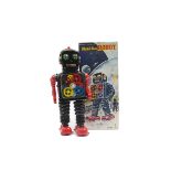 A Taiyo (Japan) Battery-operated Blink-A-Gear Robot, large tinplate and plastic robot, black body,