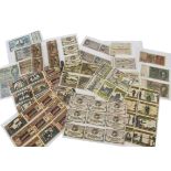 A collection of 1920s German Emergency money bank notes, the notgelg notes presented in a red A4