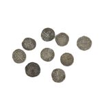 A group of nine 13th and 14th century pennies, with examples from the reigns of Edward I, II and