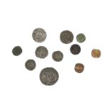 Eleven antique coins, including an Edward III and two Henry VII half groats, a Charles I shilling