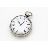 A George IV silver open faced pocket watch by Pitt of London, no. 1536 to verge movement, London