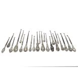 A collection of 22 Victorian and later silver handled button hooks, of varying designs and sizes (