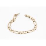 A 9ct gold bracelet, having flattened oval links, 10g